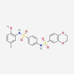 molecular formula C22H22N2O7S2 B3580870 N-{4-[(2-methoxy-5-methylphenyl)sulfamoyl]phenyl}-2,3-dihydro-1,4-benzodioxine-6-sulfonamide 