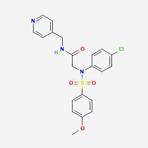 molecular formula C21H20ClN3O4S B3580884 2-[N-(4-CHLOROPHENYL)4-METHOXYBENZENESULFONAMIDO]-N-[(PYRIDIN-4-YL)METHYL]ACETAMIDE 