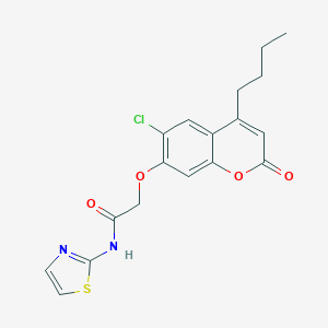 molecular formula C18H17ClN2O4S B358090 2-[(4-butyl-6-chloro-2-oxo-2H-chromen-7-yl)oxy]-N-(1,3-thiazol-2-yl)acetamide CAS No. 903204-64-8