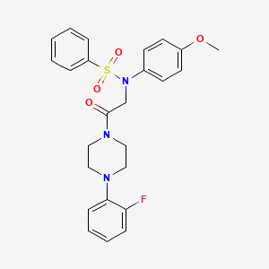 N-{2-[4-(2-fluorophenyl)-1-piperazinyl]-2-oxoethyl}-N-(4-methoxyphenyl)benzenesulfonamide