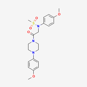 molecular formula C21H27N3O5S B3580939 N-(4-methoxyphenyl)-N-{2-[4-(4-methoxyphenyl)piperazin-1-yl]-2-oxoethyl}methanesulfonamide 