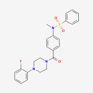 molecular formula C24H24FN3O3S B3580966 N-(4-{[4-(2-fluorophenyl)-1-piperazinyl]carbonyl}phenyl)-N-methylbenzenesulfonamide 