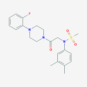 molecular formula C21H26FN3O3S B3580984 N-(3,4-dimethylphenyl)-N-{2-[4-(2-fluorophenyl)-1-piperazinyl]-2-oxoethyl}methanesulfonamide 