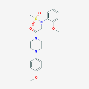 molecular formula C22H29N3O5S B3581024 N-(2-ethoxyphenyl)-N-{2-[4-(4-methoxyphenyl)piperazin-1-yl]-2-oxoethyl}methanesulfonamide 