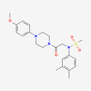 molecular formula C22H29N3O4S B3581029 N-(3,4-dimethylphenyl)-N-{2-[4-(4-methoxyphenyl)-1-piperazinyl]-2-oxoethyl}methanesulfonamide 