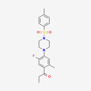 1-[5-Fluoro-2-methyl-4-[4-(4-methylphenyl)sulfonylpiperazin-1-yl]phenyl]propan-1-one