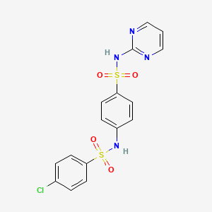 molecular formula C16H13ClN4O4S2 B3581067 4-chloro-N-{4-[(pyrimidin-2-yl)sulfamoyl]phenyl}benzenesulfonamide 