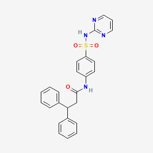 3,3-diphenyl-N-{4-[(pyrimidin-2-yl)sulfamoyl]phenyl}propanamide