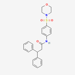 molecular formula C25H26N2O4S B3581106 N-[4-(4-morpholinylsulfonyl)phenyl]-3,3-diphenylpropanamide 