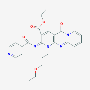 molecular formula C25H25N5O5 B358111 Ethyl 7-(3-ethoxypropyl)-2-oxo-6-(pyridine-4-carbonylimino)-1,7,9-triazatricyclo[8.4.0.03,8]tetradeca-3(8),4,9,11,13-pentaene-5-carboxylate CAS No. 846029-22-9