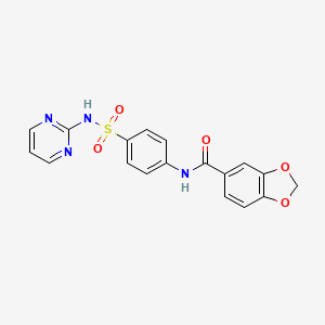 N-{4-[(PYRIMIDIN-2-YL)SULFAMOYL]PHENYL}-2H-1,3-BENZODIOXOLE-5-CARBOXAMIDE