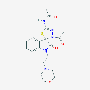 molecular formula C19H23N5O4S B358113 N-[4-acetyl-1'-(2-morpholin-4-ylethyl)-2'-oxospiro[1,3,4-thiadiazole-5,3'-indole]-2-yl]acetamide CAS No. 896825-39-1