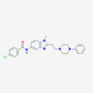 4-chloro-N-{1-methyl-2-[2-(4-phenyl-1-piperazinyl)ethyl]-1H-benzimidazol-5-yl}benzamide