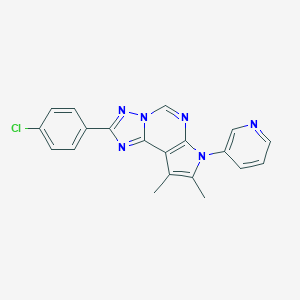 molecular formula C20H15ClN6 B358118 2-(4-chlorophenyl)-8,9-dimethyl-7-(3-pyridinyl)-7H-pyrrolo[3,2-e][1,2,4]triazolo[1,5-c]pyrimidine CAS No. 905431-55-2