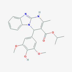 molecular formula C23H25N3O5 B358119 Propan-2-yl 4-(4-hydroxy-3,5-dimethoxyphenyl)-2-methyl-1,4-dihydropyrimido[1,2-a]benzimidazole-3-carboxylate CAS No. 879599-21-0