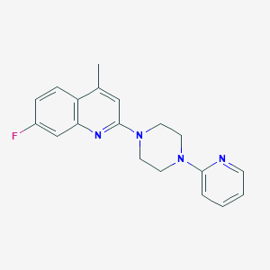 molecular formula C19H19FN4 B3581202 7-fluoro-4-methyl-2-[4-(2-pyridinyl)-1-piperazinyl]quinoline 