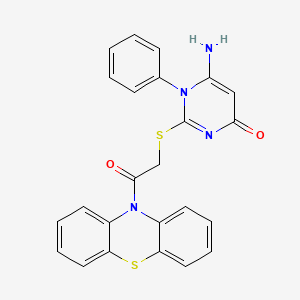 6-AMINO-2-{[2-OXO-2-(10H-PHENOTHIAZIN-10-YL)ETHYL]SULFANYL}-1-PHENYL-4(1H)-PYRIMIDINONE