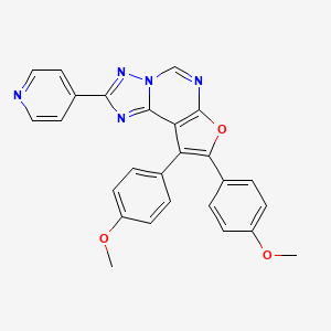 molecular formula C26H19N5O3 B3581236 8,9-bis(4-methoxyphenyl)-2-(4-pyridinyl)furo[3,2-e][1,2,4]triazolo[1,5-c]pyrimidine 