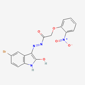 N'-(5-bromo-2-oxo-1,2-dihydro-3H-indol-3-ylidene)-2-(2-nitrophenoxy)acetohydrazide