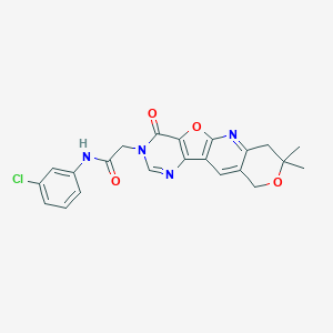 molecular formula C22H19ClN4O4 B358132 N-(3-chlorophenyl)-2-(8,8-dimethyl-4-oxo-7,10-dihydro-8H-pyrano[3'',4'':5',6']pyrido[3',2':4,5]furo[3,2-d]pyrimidin-3(4H)-yl)acetamide CAS No. 896847-24-8