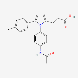 molecular formula C22H22N2O3 B3581331 3-[1-(4-ACETAMIDOPHENYL)-5-(4-METHYLPHENYL)-1H-PYRROL-2-YL]PROPANOIC ACID 