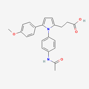 molecular formula C22H22N2O4 B3581335 3-[1-[4-(acetylamino)phenyl]-5-(4-methoxyphenyl)-1H-pyrrol-2-yl]propanoic acid 