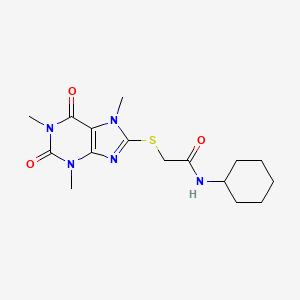 N-cyclohexyl-2-(1,3,7-trimethyl-2,6-dioxopurin-8-yl)sulfanylacetamide