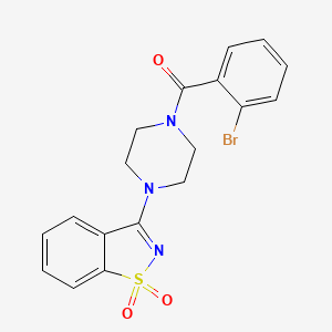 (2-Bromophenyl)[4-(1,1-dioxido-1,2-benzothiazol-3-yl)piperazin-1-yl]methanone