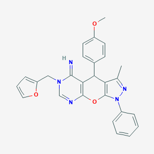 6-(2-furylmethyl)-4-(4-methoxyphenyl)-3-methyl-1-phenyl-4,6-dihydropyrazolo[4',3':5,6]pyrano[2,3-d]pyrimidin-5(1H)-imine