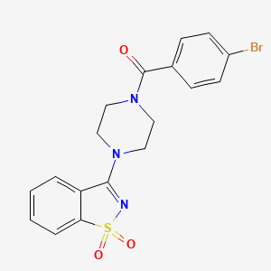 molecular formula C18H16BrN3O3S B3581375 3-[4-(4-BROMOBENZOYL)PIPERAZINO]-1H-1,2-BENZISOTHIAZOLE-1,1-DIONE 