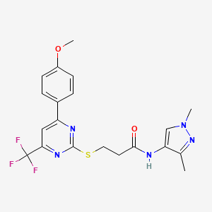 N-(1,3-dimethyl-1H-pyrazol-4-yl)-3-{[4-(4-methoxyphenyl)-6-(trifluoromethyl)pyrimidin-2-yl]sulfanyl}propanamide