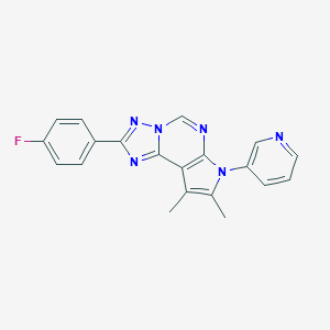 molecular formula C20H15FN6 B358140 2-(4-fluorophenyl)-8,9-dimethyl-7-(3-pyridinyl)-7H-pyrrolo[3,2-e][1,2,4]triazolo[1,5-c]pyrimidine CAS No. 903852-78-8
