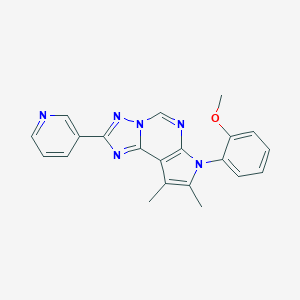 molecular formula C21H18N6O B358141 2-[8,9-dimethyl-2-(3-pyridinyl)-7H-pyrrolo[3,2-e][1,2,4]triazolo[1,5-c]pyrimidin-7-yl]phenyl methyl ether CAS No. 903853-84-9
