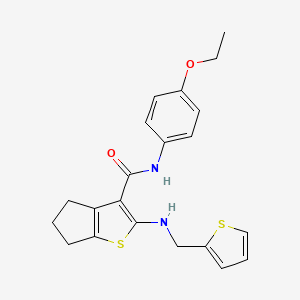 molecular formula C21H22N2O2S2 B3581414 N-(4-ethoxyphenyl)-2-[(2-thienylmethyl)amino]-5,6-dihydro-4H-cyclopenta[b]thiophene-3-carboxamide 