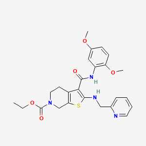 molecular formula C25H28N4O5S B3581429 ethyl 3-{[(2,5-dimethoxyphenyl)amino]carbonyl}-2-[(2-pyridinylmethyl)amino]-4,7-dihydrothieno[2,3-c]pyridine-6(5H)-carboxylate 