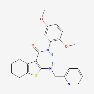 molecular formula C23H25N3O3S B3581437 N-(2,5-dimethoxyphenyl)-2-(pyridin-2-ylmethylamino)-4,5,6,7-tetrahydro-1-benzothiophene-3-carboxamide 