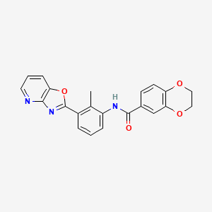 N-[2-methyl-3-([1,3]oxazolo[4,5-b]pyridin-2-yl)phenyl]-2,3-dihydro-1,4-benzodioxine-6-carboxamide