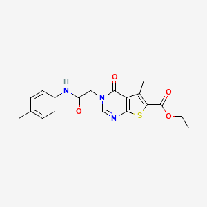 ETHYL 5-METHYL-3-{[(4-METHYLPHENYL)CARBAMOYL]METHYL}-4-OXO-3H,4H-THIENO[2,3-D]PYRIMIDINE-6-CARBOXYLATE