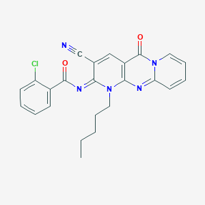 2-chloro-N-(3-cyano-5-oxo-1-pentyl-1,5-dihydro-2H-dipyrido[1,2-a:2,3-d]pyrimidin-2-ylidene)benzamide