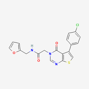 molecular formula C19H14ClN3O3S B3581504 2-[5-(4-chlorophenyl)-4-oxothieno[2,3-d]pyrimidin-3(4H)-yl]-N-(2-furylmethyl)acetamide 