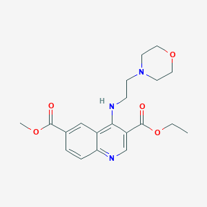 molecular formula C20H25N3O5 B3581538 3-Ethyl 6-methyl 4-{[2-(morpholin-4-yl)ethyl]amino}quinoline-3,6-dicarboxylate 