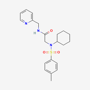 molecular formula C21H27N3O3S B3581571 N~2~-cyclohexyl-N~2~-[(4-methylphenyl)sulfonyl]-N-(pyridin-2-ylmethyl)glycinamide 