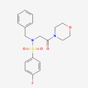 molecular formula C19H21FN2O4S B3581575 N-benzyl-4-fluoro-N-(2-morpholin-4-yl-2-oxoethyl)benzenesulfonamide 