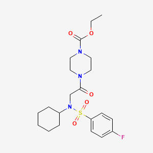 Ethyl 4-[2-[cyclohexyl-(4-fluorophenyl)sulfonylamino]acetyl]piperazine-1-carboxylate