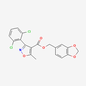 molecular formula C19H13Cl2NO5 B3581608 1,3-Benzodioxol-5-ylmethyl 3-(2,6-dichlorophenyl)-5-methyl-1,2-oxazole-4-carboxylate 