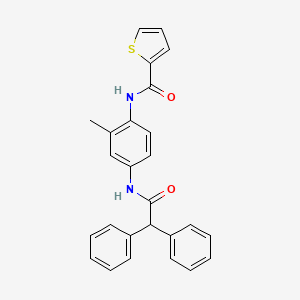 molecular formula C26H22N2O2S B3581609 N-[4-(2,2-DIPHENYLACETAMIDO)-2-METHYLPHENYL]THIOPHENE-2-CARBOXAMIDE 