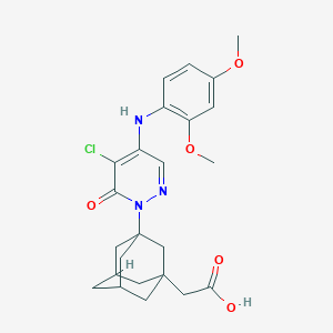 molecular formula C24H28ClN3O5 B358162 2-[3-[5-Chloro-4-(2,4-dimethoxyanilino)-6-oxopyridazin-1-yl]-1-adamantyl]acetic acid CAS No. 899400-07-8