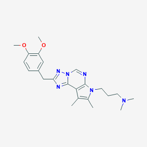 molecular formula C23H30N6O2 B358170 3-[2-(3,4-dimethoxybenzyl)-8,9-dimethyl-7H-pyrrolo[3,2-e][1,2,4]triazolo[1,5-c]pyrimidin-7-yl]-N,N-dimethyl-1-propanamine CAS No. 903868-58-6