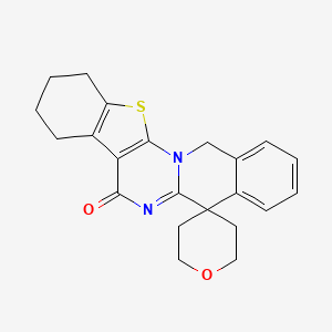 Spiro[3-thia-1,12-diazapentacyclo[11.8.0.02,10.04,9.015,20]henicosa-2(10),4(9),12,15,17,19-hexaene-14,4'-oxane]-11-one