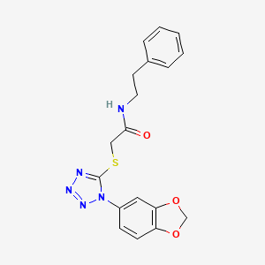 2-{[1-(2H-1,3-BENZODIOXOL-5-YL)-1H-1,2,3,4-TETRAZOL-5-YL]SULFANYL}-N-(2-PHENYLETHYL)ACETAMIDE